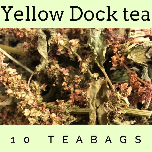 Yellow Dock Teabags X 10, Alkaline,vegan,natural,herbal,artisan,Rumex crispus, liver detox