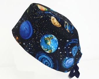 Uni Scrub Cap, Solar System Cotton Surgical Hat