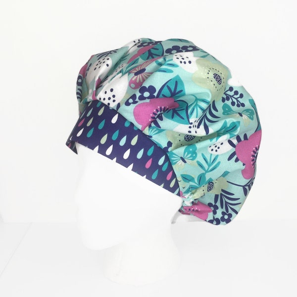 Scrub Cap,  Bouffant Scrub Hat April Showers, Scrub Caps for Women, OR Hats, Scrub Hats for Women, ORHatsbyBonita