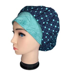 Scrub Cap Circle and a Dot, Bouffant Scrub Hat, Surgical Hat, Surgical Cap, Nurse OR Hat, OR Hats, Scrub Hats for Women, ORHatsByBonita