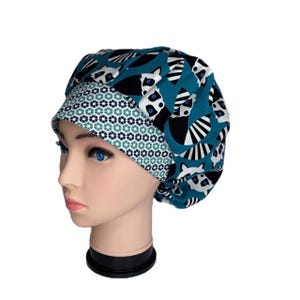 Scrub Cap, Bouffant Scrub Hat Ringtail, Scrub Caps for Women, ORHats  Scrub Hats for Women, ORHatsByBonita, Surgical Hat,Surgical Cap