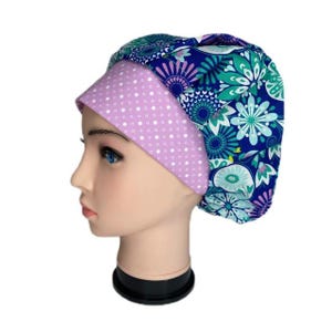 Scrub Cap, Bouffant Scrub Hat Jazzy, Scrub Caps for Women, ORHats, Scrub Hats for Women, ORHatsByBonita, Surgical Hat, Surgical Cap