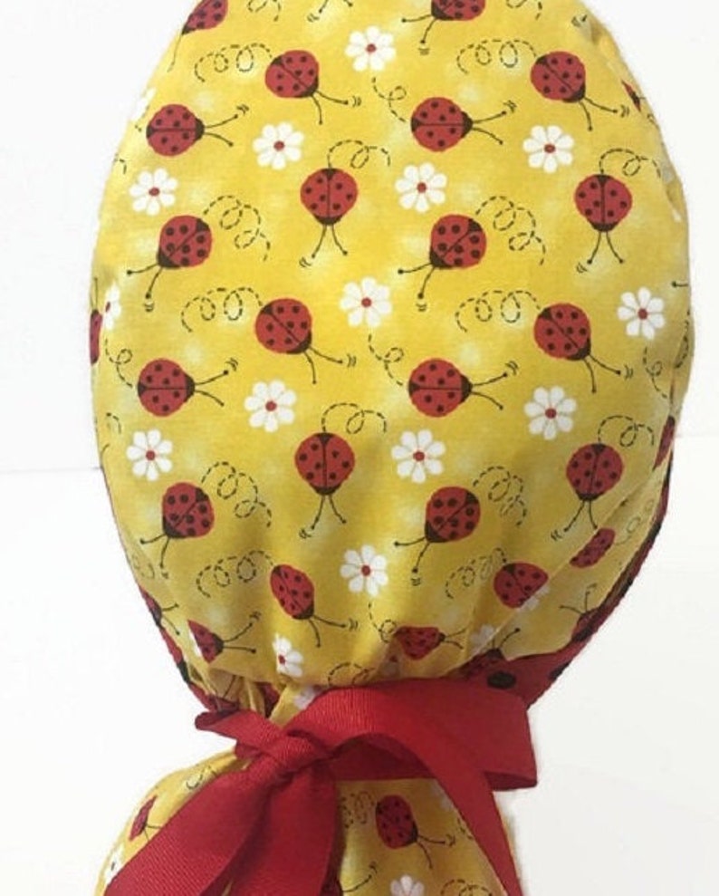 Ponytail Scrub Cap Ladybugs Scrub Hat for Women Scrub Cap - Etsy