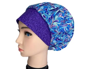 Bouffant Scrub Cap: Handmade Cotton Surgical Hat, Bold Bits