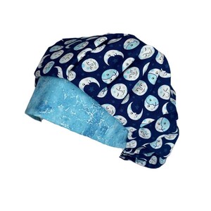 Scrub Cap, Bouffant Scrub Cap Blue Moon, Scrub Hat, OR Hats, Scrub Hats for Women, ORHatsByBonita, Scrub Caps for Women, Surgical Cap