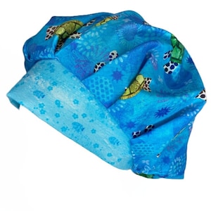 Scrub Cap, Bouffant Scrub Cap Sea Turtles Scrub Hat, Surgical Cap, Nurse OR Hat, OR Hats, Scrub Hats for Women, ORHatsByBonita