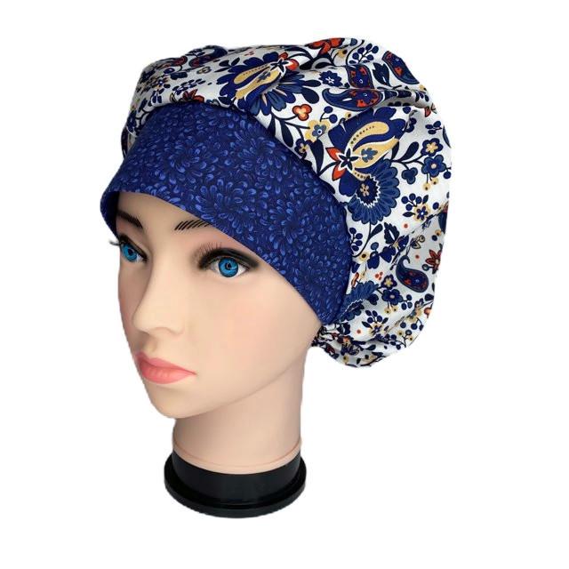 Scrub Cap: Bouffant, Navy Nights, Handmade Cotton OR Hat