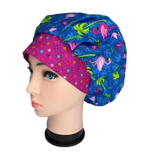 Scrub Cap Flamboyance, Bouffant Scrub Hat, Surgical Hat, Surgical Cap, Nurse OR Hat, OR Hats, Scrub Hats for Women, ORHatsByBonita