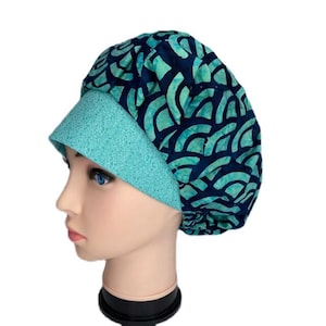 Scrub Cap Fanfare (Batik), Bouffant Scrub Hat, Surgical Hat, Surgical Cap, Nurse OR Hat, OR Hats, Scrub Hats for Women, ORHatsByBonita