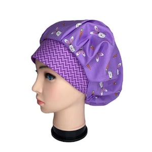 Bouffant Scrub Hat Bunny Hop, Scrub Cap, OR Hats, Scrub Hats for Women, ORHatsByBonita