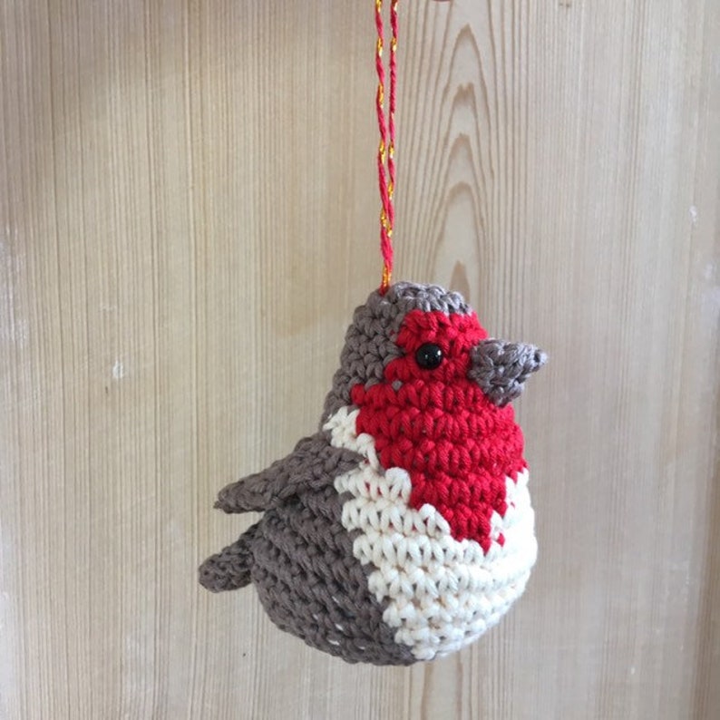 Crochet robin Christmas decorations hanging robin  Etsy