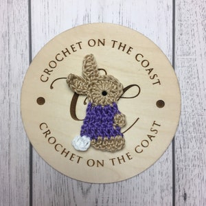 Crocheted bunny rabbit appliqué, crocheted bunny patch, bunny motif image 6