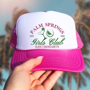 Palm Springs Bachelorette Party Trucker Hat, Girls Trip Favors, Palm Springs Bach, Pool Party Hats, Desert Bachelorette Bridesmaid Gift