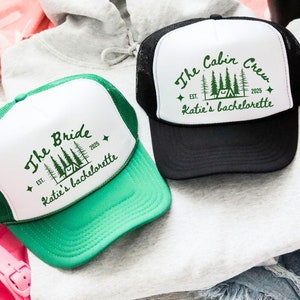 Cabin Crew Bachelorette Party Hats, Custom Camp Bachelorette Party Favors, Mountain Bachelorette, Outdoor Bachelorette Bridal Party Gifts
