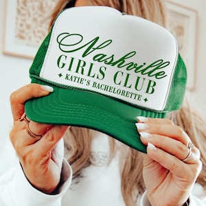 Nashville Girls Club Hat, Nashville Bachelorette Logo Trucker Hats, Custom Girls Club Favors, Bridesmaids Gift, Nashville Bachelorette Gifts