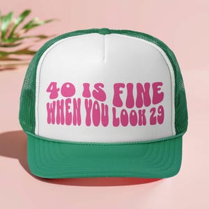 40th Birthday Hat, Funny Fortieth Birthday Trucker Cap, Birthday Party Hats For Women, Cute Fortieth Birthday Gift For Her, 40 Years Old Hat