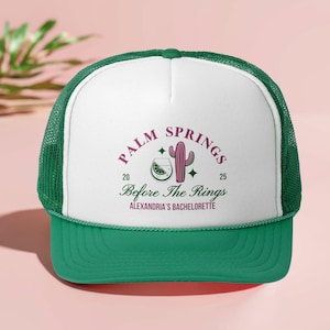 Palm Springs Bachelorette Party Hats, Girls Trip Favor, Palm Springs Before The Rings Pool Party Caps, Desert Bachelorette Bridesmaid Gift