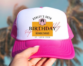 50th Birthday Party Hats, Veuve Champagne Party Favors, Birthday Beach Hat,  Veuve Personalized Birthday Cap, 50th Birthday Gifts For Women