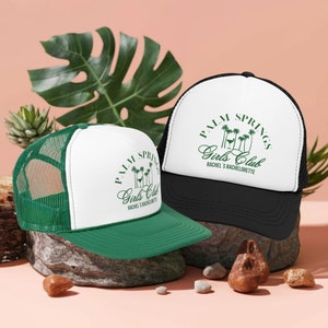 Palm Springs Bachelorette Party Custom Trucker Hats, Bridesmaid Gifts, Girls Trip Favors, Palm Springs Bach, Pool Party Hats, Desert Bride