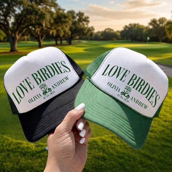 Golf Wedding Custom Trucker Hats, Golf Themed Party Favors For Guests, Wedding Guest Gift