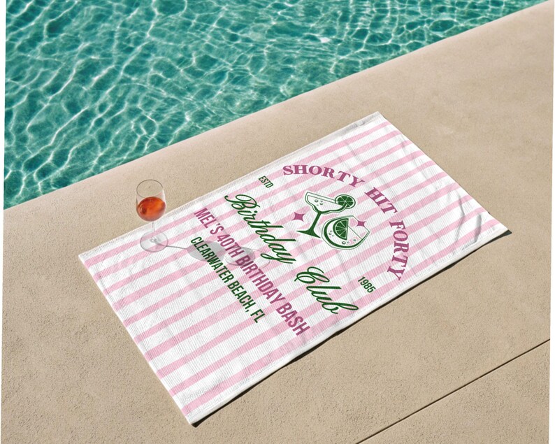 40th Birthday Custom Pool Towel