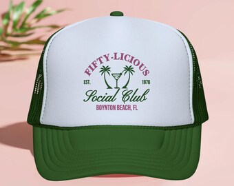 Custom Trucker Hat For Birthday Trip, Fifty-licious Crew Custom Group Party Favor, Personalized Milestone Hat, Girl Squad Hats
