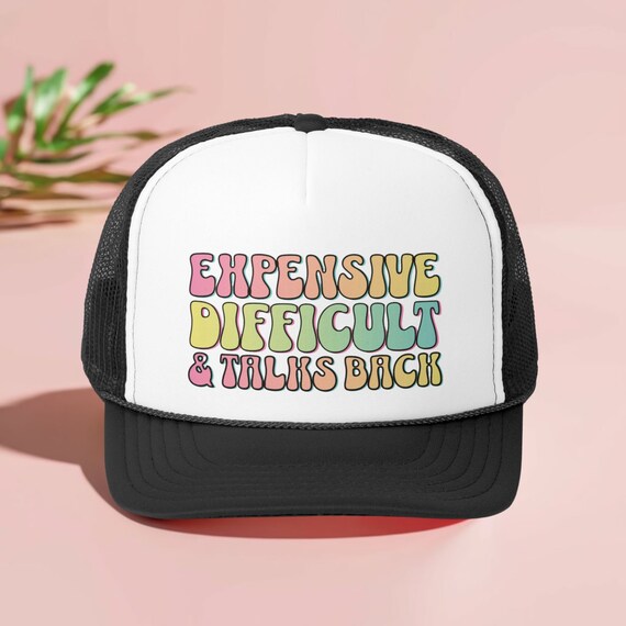 Expensive Difficult and Talks Back Trendy Summer Trucker Hats for Women Girls Trip Funny Hats Best Friend Gift Beach Trucker Cap Etsy