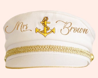 Personalized Captain Hat, Nautical Bachelorette Bride, Future Mrs Hat, Nauti Bride, Personalized Hat, Bachelorette Party