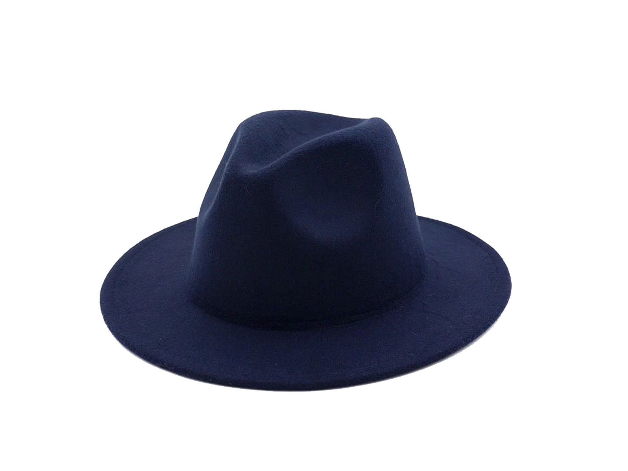 Navy Blue Wide Brim Fedora Hat Winter Hats For Women Womens Etsy