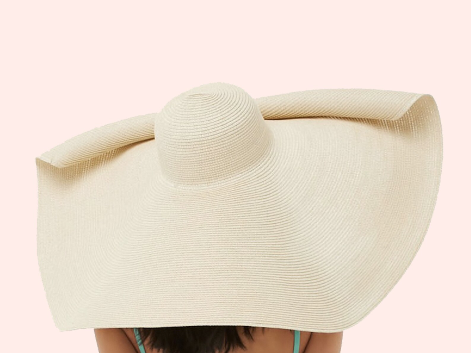 Beige Oversized Straw Beach Hat for Women Extra Large Brim Etsy