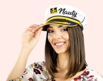 Custom Name Captain Hat, White Nautical Theme Bachelorette Bride Accessory, Future Mrs Hat, Personalized Custom Hat
