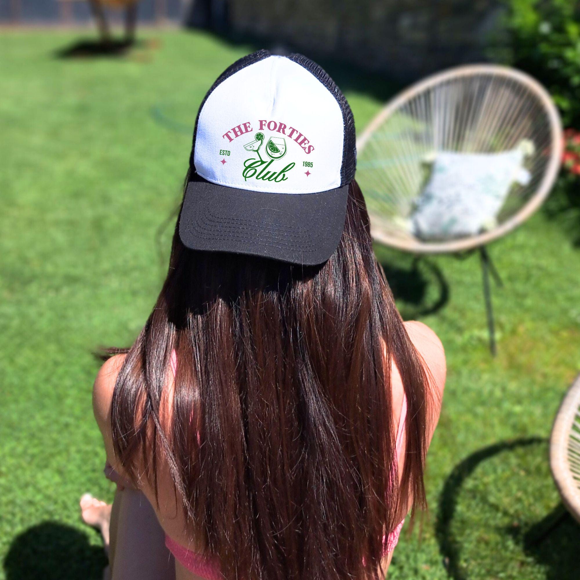 40th Birthday Hat, the Forties Club Trucker Hat, Cocktails 