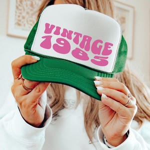 Vintage 1985 40th Birthday Gifts For Women, 40th Birthday Hat, Girls Trip Trucker Cap, 40th Birthday Party Favors, Best Friend Gift