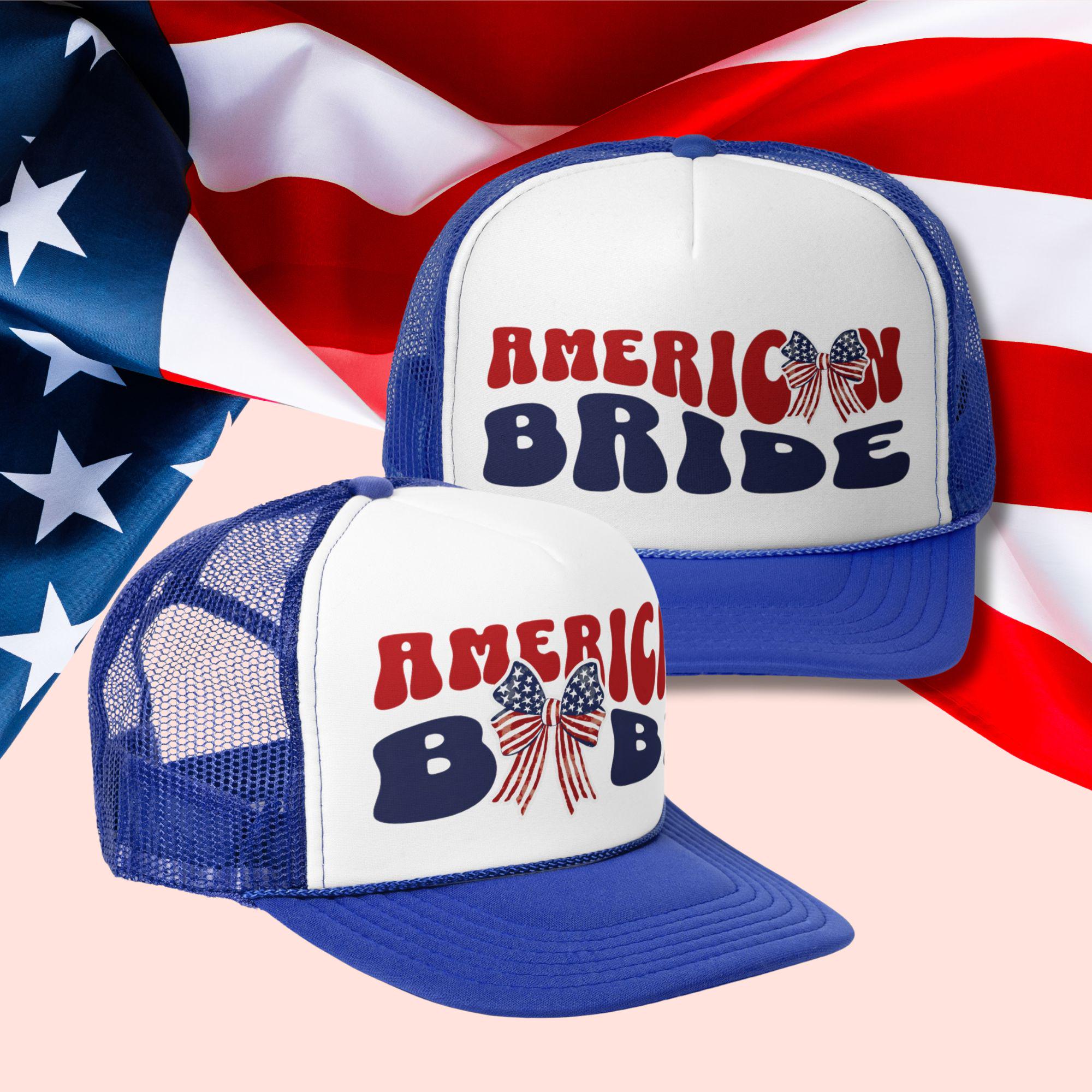 4th of July Bachelorette Party Hats, All American Bride Babe  display picture 2