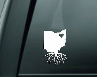 Ohio Roots Heart Window, Mirror, Locker, Decal