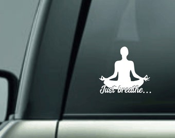 Just Breathe Yoga Window, Mirror, Locker Decal