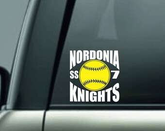 Customizable Softball Window Decal Pitcher Batter Custom Variations