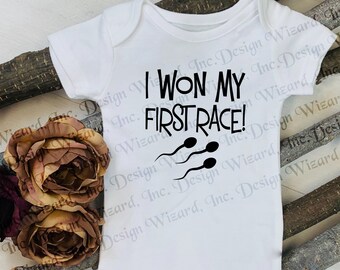 I Won My First Race Infant Bodysuit, One Piece Tee, T-shirt, Shirt