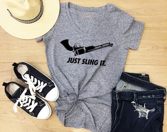 Just Sling It Gunslinger T-Shirt Tee Shirt Tote Bag