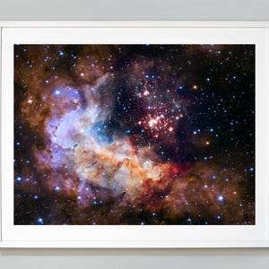 NASA Space Print, Celestial Fireworks, Westerlund 2, Hubble Space Telescope Photograph, Large Wall Art, Museum Quality Photo Art Print