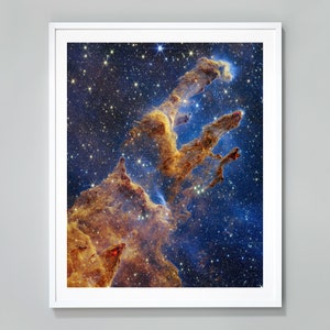 James Webb Pillars of Creation Print, NASA Space Exploration, James Webb Telescope, Large Wall Decor, Museum Quality Photo Art