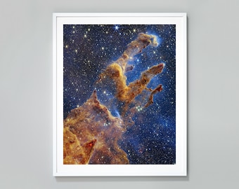 James Webb Pillars of Creation Druck: NASA Weltraum Fotokunst