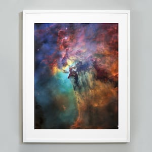 Lagoon Nebula Print, New NASA Hubble Telescope Space Photograph, 2018 NASA Birthday Photo, Sagittarius Constellation, Museum Quality Print