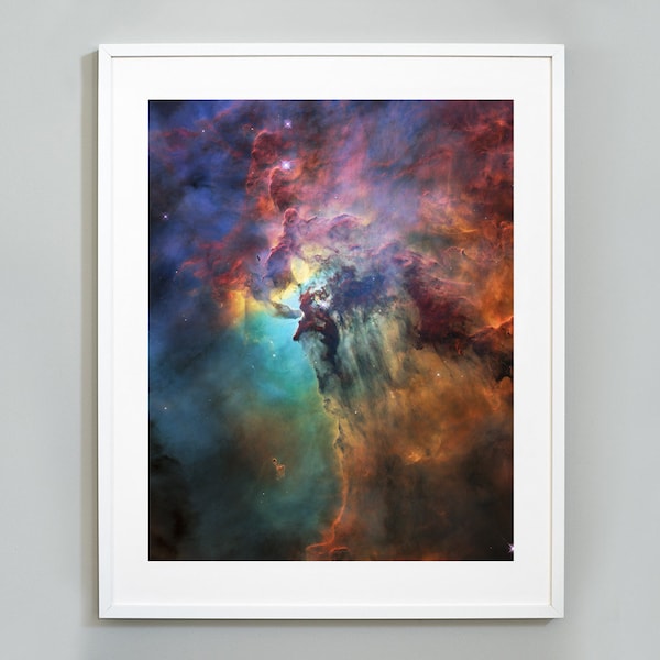 Lagoon Nebula Print, New NASA Hubble Telescope Space Photograph, 2018 NASA Birthday Photo, Sagittarius Constellation, Museum Quality Print