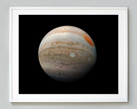 Jupiter Print Jupiters Great Red Spot Giant Planet Nasa Space Photo Juno Spacecraft Museum Quality Photo Art Print