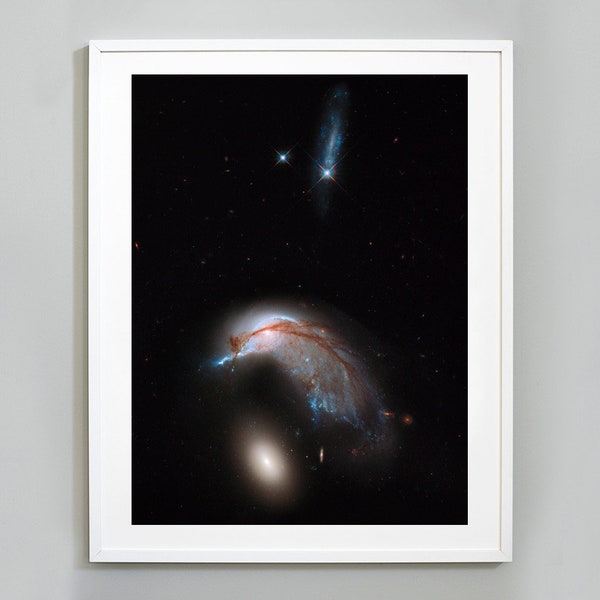Arp 142 Print, Penguin Guarding Its Egg Print, NASA Hubble Telescope Space Photo, Wall Art, Museum Quality Print