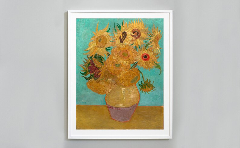 Vincent van Gogh Print, Still Life: Vase with Twelve Sunflowers, 1889, Museum Quality Giclee Art Print 