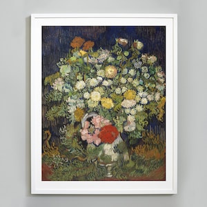 Van Gogh Art Print, Bouquet of Flowers in a Vase, 1890, Floral Painting, Vincent Van Gogh, Museum Quality Giclee Wall Art Print
