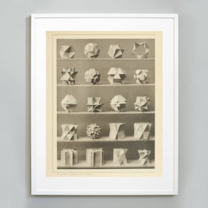 Polyhedra Models Print 2, Max Brückner, Polyhedral Models of Geometry, 1900, Museum Quality, Giclee Art Print