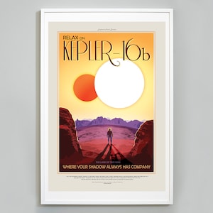 Kepler-16b NASA Space Travel Print, Space Tourism, Visions of the Future, JPL , Space Exploration, Museum Quality Art Print